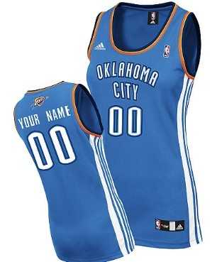 Women%27s Customized Oklahoma City Thunder Light Blue Jersey